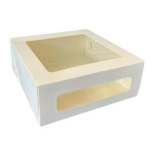 Доэко контейнер под десерт с окном Cake Window белый 260х260х100 (75шт)