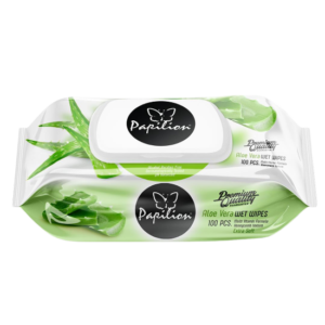Салфетки влажные Papilion (100шт) Aloe vera/Алоэ клапан