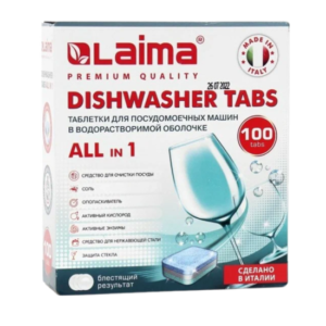 Таблетки для посудомоечных машин 100шт LAIMA DELUXE ALL-in растворимая оболочка Арт.607609 Таблетки для посудомоечных машин 100шт LAIMA DELUXE ALL-in растворимая оболочка Арт.607609
