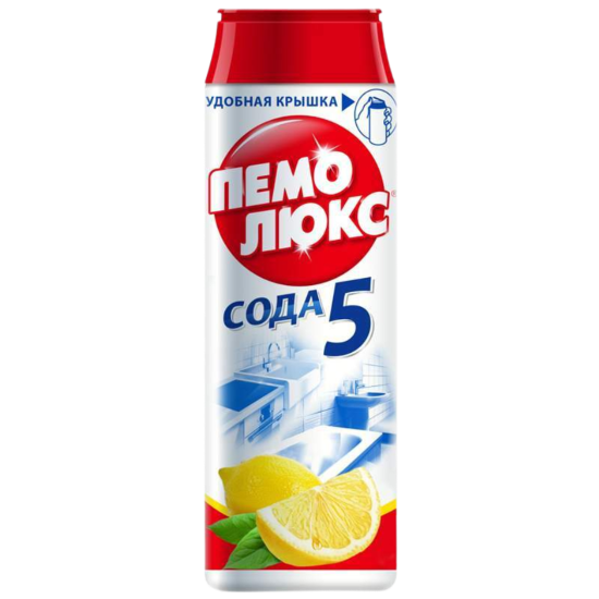 Чистящее средство 480г ПЕМОЛЮКС Сода-5 "Лимон" порошок Арт.601899