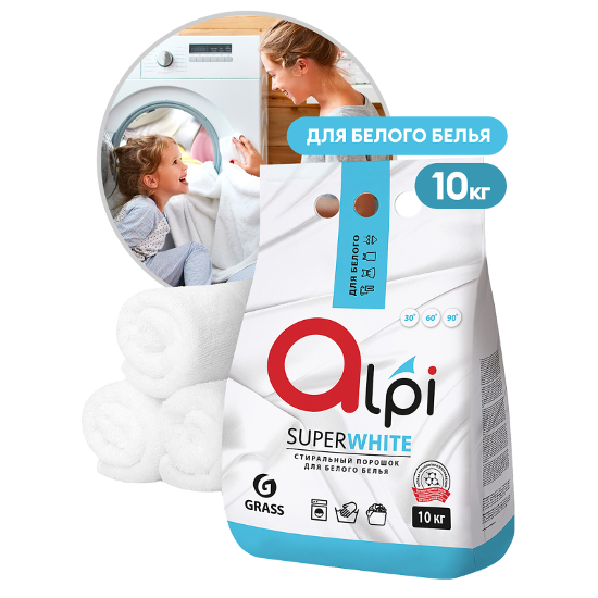 GRASS Порошок стир. для белого Alpi 10кг