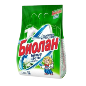 Стиральный порошое Биолан 1,2кг для белого Белые цветы (7шт/уп)