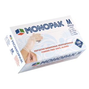 перчатки винил. неопудр.Monopak M