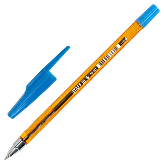 Ручка шариковая STAFF AA-927 ORANGE, СИНЯЯ, корпус тонированный оранжевый, узел 0,7 мм, линия письма