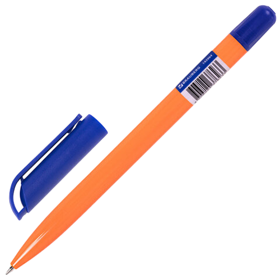 Ручка шариковая РОССИЯ "PATRIOT ORANGE TONE", СИНЯЯ, корпус оранжевый, узел 0,7 мм, линия письма 0,3
