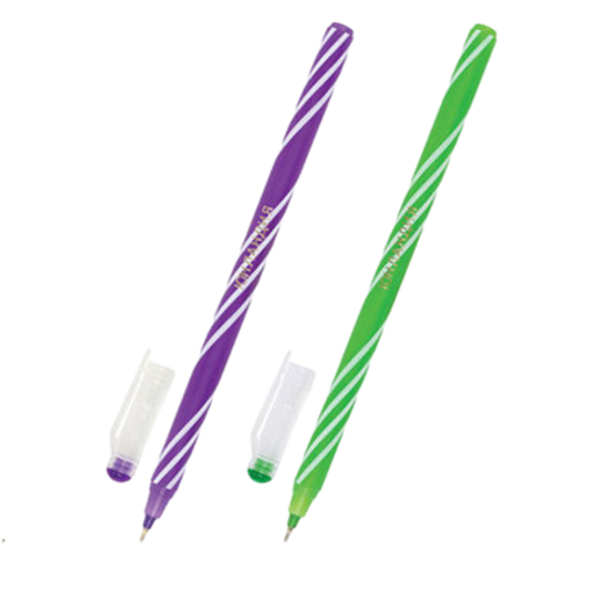 Ручка шариковая масляная ЮНЛАНДИЯ "CANDY", СИНЯЯ, корпус ассорти, узел 0,6 мм, линия письма 0,3