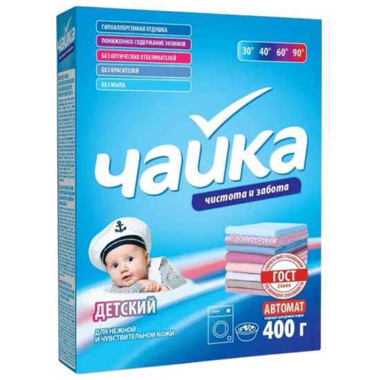 Стиральный порошое Чайка 400гр. автомат Сандей Детский 0+ (18шт/уп)