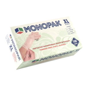 перчатки винил. неопудр.Monopak XL