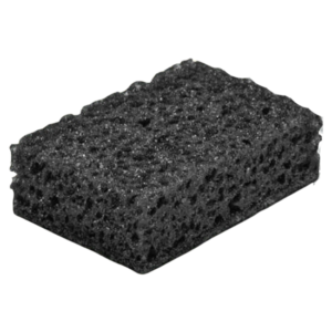 Губки для посуды SQUARE BLACK 98х66х30 мм, КОМПЛЕКТ 10 шт., КРУПНОПОРИСТЫЙ поролон/абразив LAIMA, 60