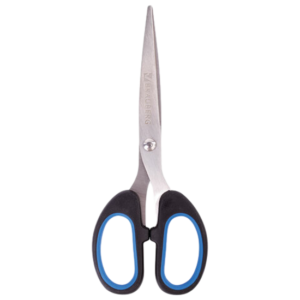 Ножницы BRAUBERG "Classic+", 160 мм, черно-синие, классической формы, резиновые вставки, 236447