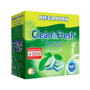 Таблетки для посудомоечных машин 60 шт. CLEAN&FRESH ALL-in-1 Таблетки для посудомоечных машин 60 шт. CLEAN&FRESH ALL-in-1