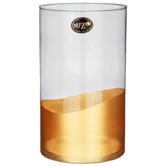 Ваза " MODERN CYLINDER" SMOKY/GOLD 25Смм  Артикул 380-911