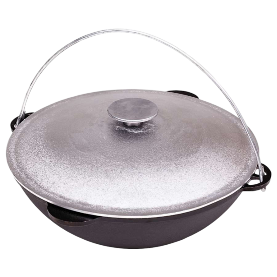 Казан походный 15,0л чугун. с ручкой-дужкой и ал/крТуризм Арт.1615-6