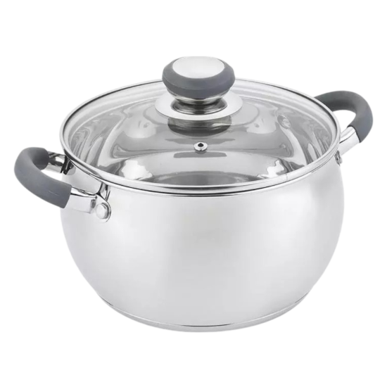 Кастрюля 2,0 л из нерж. стали, d=18 см, h=10,5 см, толщина 0,5 мм, ст/кр