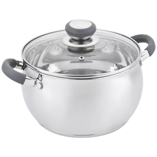 Кастрюля 5,0 л из нерж. стали, d=22 см, h=12,5 см, толщина 0,5 мм, ст/кр