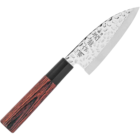 Нож кухонный «Нара» односторонняя заточк сталь нерж.,дерево ,L=220/105,B=36мм металлич.,тем.дерево