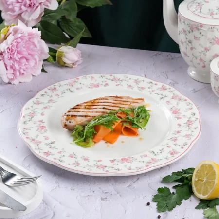 Тарелка классическая d=30 cм,фарфор "NOBLE" серия "Retro Ritz-La Vie En Rose" Артикул: 81229634