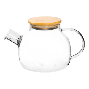 ЧАЙНИК ЗАВАРОЧНЫЙ 1000мл с бамбуковой крышкой стекло